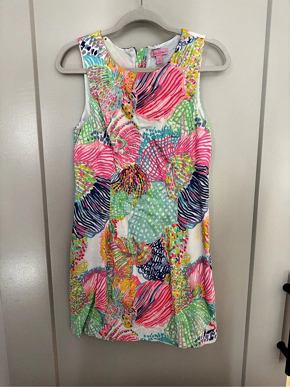 Lilly Pulitzer Mila Shift Dress Abstract Mini Multicolor Medium